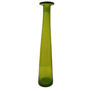 Green Hand Blown Glass Decanter Made In Mexico Missing Cork